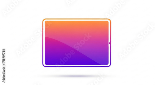 Tablet device mockup with gradient screen for app presentation and responsive design showcasing template