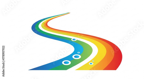 Download abstract rainbow wave vector illustration with bubbles for graphic design projects and creative artwork