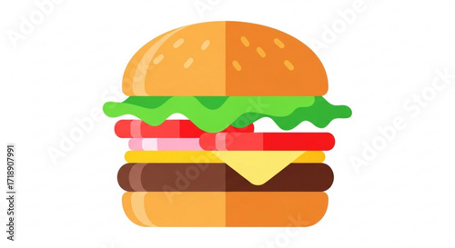 Delicious burger illustration vector graphic for fast food restaurant menu design and advertisement needs