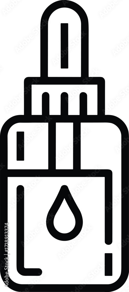 Fototapeta premium Dropper Bottle Icon with Liquid Drop serum