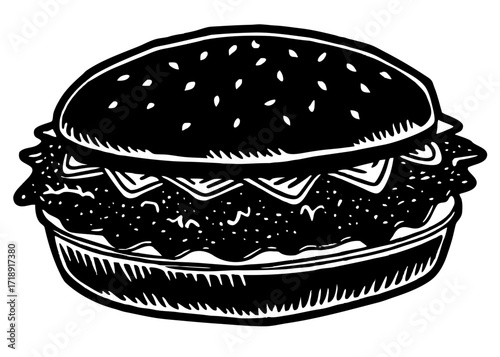 Sloppy Joe Sandwich Silhouette, American Food SVG, PNG