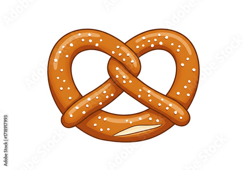 Delicious pretzel isolated on transparent background, a baked bread product made from dough shaped into a distinctive knot and seasoned with salt