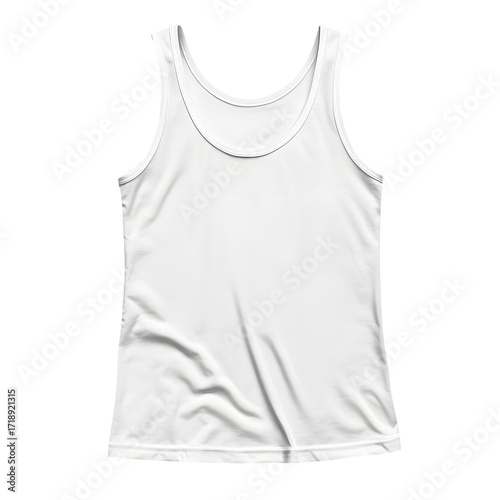 White Tank Top Mockup Blank Sleeveless Shirt Template for Design Display isolated on a white background