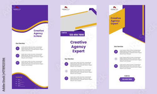 Set of creative roll up banner for business promotional