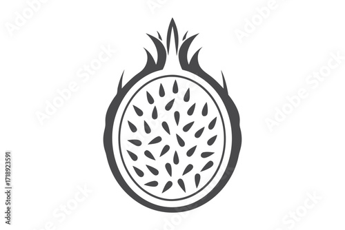 Dragon Fruit Slice, Graphic, Healthy Food, White Background, Tropical Fruit