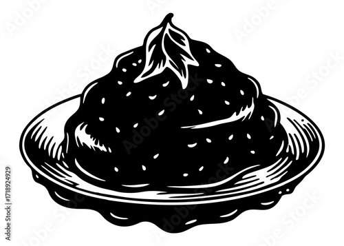 Mashed Potato Silhouette with Gravy, American Food SVG, PNG