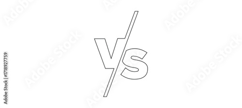 versus symbol with a lightning bolt integrated into the slash