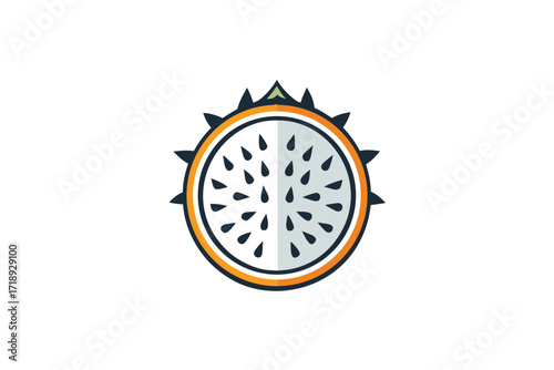 Flat of Cut Dragon Fruit with Seeds on a White Background