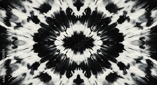 Tie dye abstract black and white tiedye pattern with radial symmetry for commercial usage