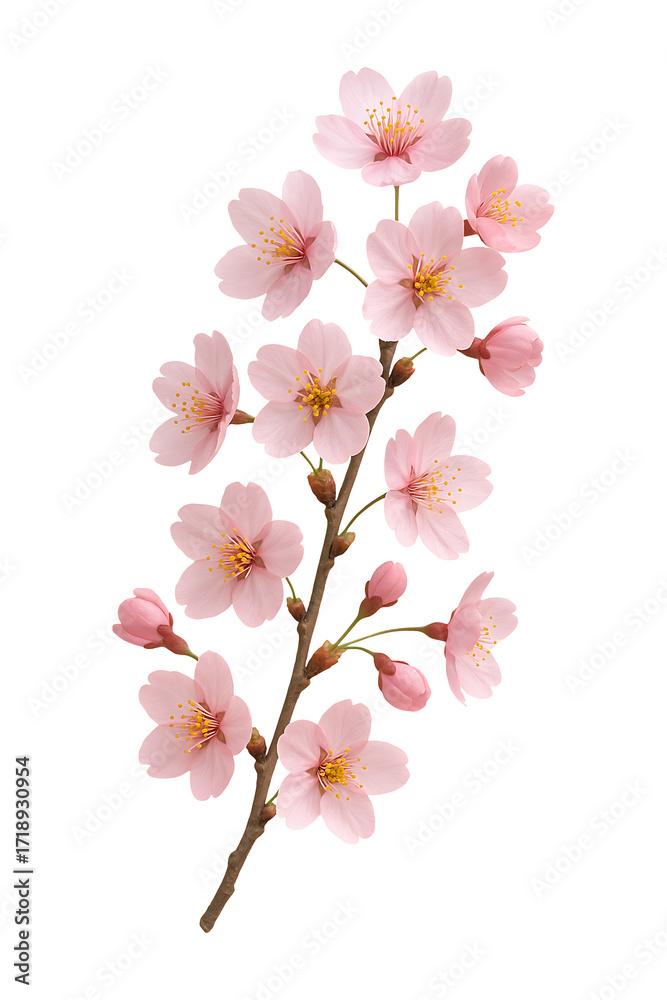 Naklejka premium Pink Blossom Branch High quality Realistic image