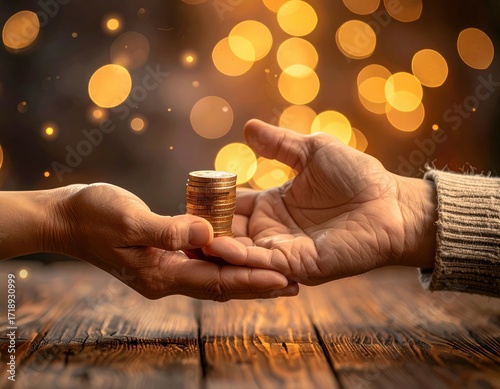 Giving Coins: Charity and Generosity with Bokeh Lights