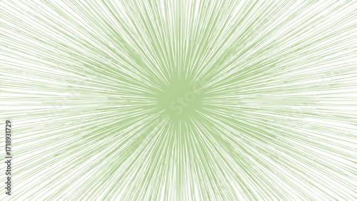Green and white sunburst background. Abstract wallpaper with rays. Sunshine hand drawn vector.	