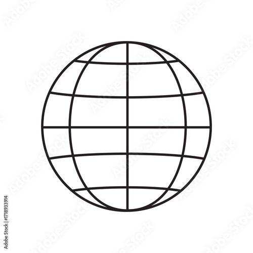 Globe Icon vector illustration, Go to web symbol icon, www symbol, Web icon, website, homepage icon set, earth clip art, globe symbol isolated white background