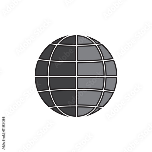 Globe Icon vector illustration, Go to web symbol icon, www symbol, Web icon, website, homepage icon set, earth clip art, globe symbol isolated white background