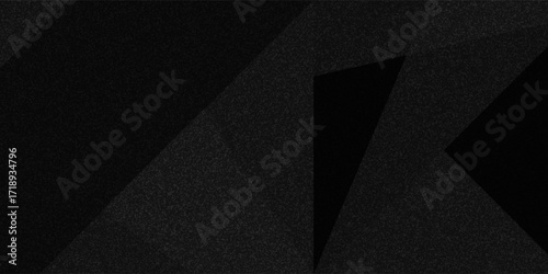 Black white dark gray silver abstract pattern background. Geometric shape. Line triangle angle fold polygon diamond 3D. Gradient. Rough grain noise. Light shadow. Matte shimmer. Design. Minimum.