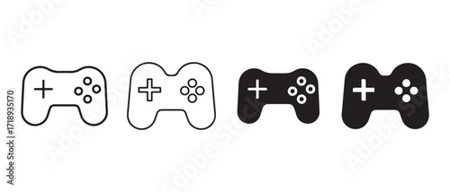gamepads icon set. in different styles isolated on white background in vector format.