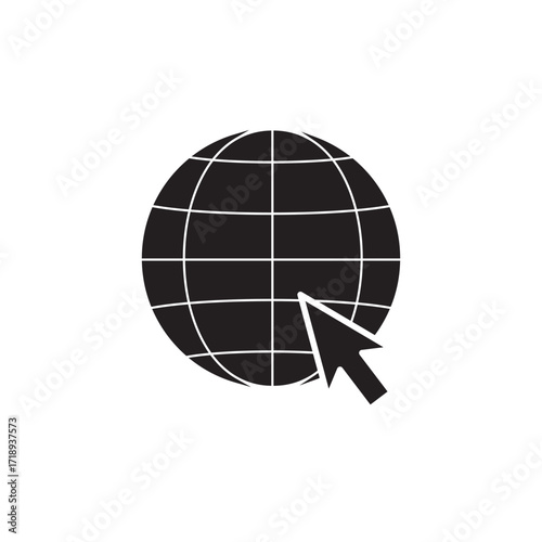 Globe Icon vector illustration, Go to web symbol icon, www symbol, Web icon, website, homepage icon set, earth clip art, globe symbol isolated white background