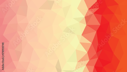 Geometric low poly background with gradient of pink yellow and orange abstract polygon