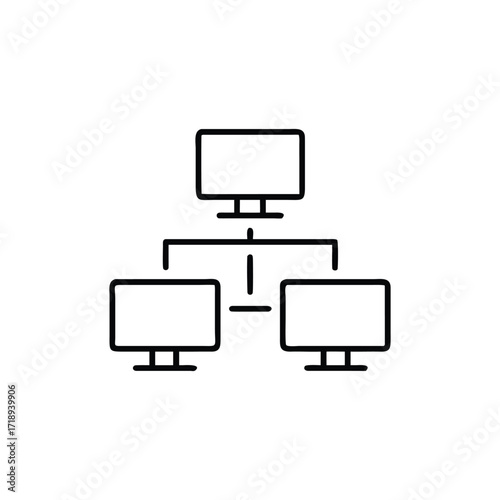 Network Topology Diagram in Outline Style with Connection, Background