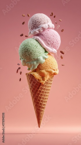 Melting Ice Cream Scoop – Cool Minimalist Dessert Shot