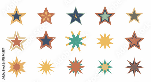 Array of unique star icons