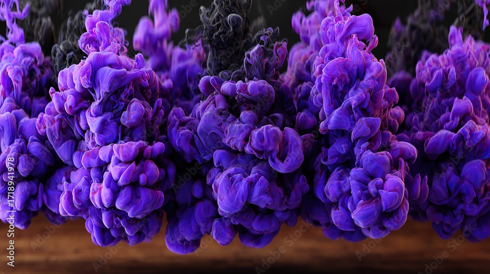 Obraz premium Purple and black ink mix in water