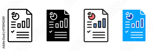 paperwork Icon Set Multiple Style Collection. Document, Folder, Clipboard, Pen, Pencil, Paper, File, Contract, Stamp, Envelope, Calendar, Checklist, Spreadsheet, Archive, Report, Signature, Receipt, I