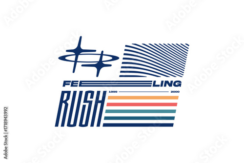 feeling rush streetwear urban modern template vector