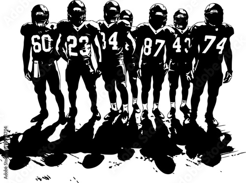 American Football Team Huddle Silhouette Vector Bundle