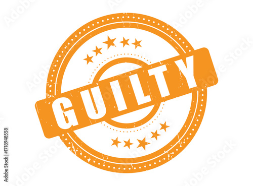 Guilty Rubber Stamp Seal with a Dotted Circle