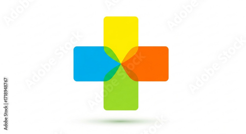 Medical cross logo design for healthcare hospital pharmacy and clinic colorful plus symbol vector illustration