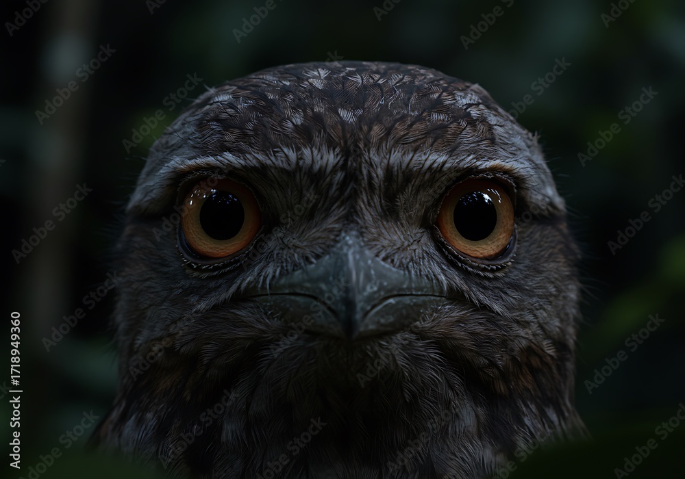 Obraz premium Closeup dark bird head