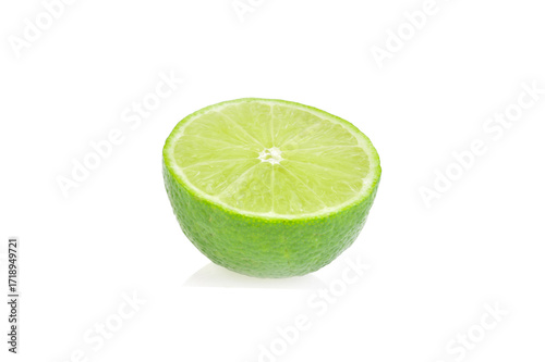 slice lime isolated on white background
