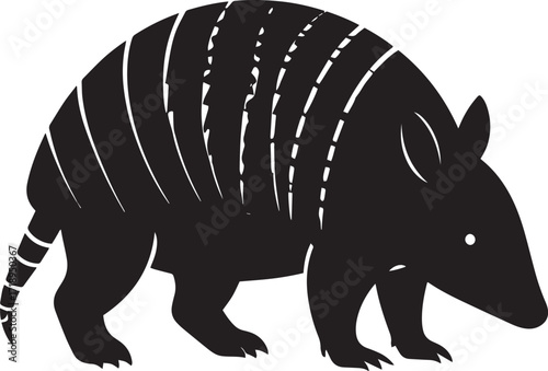  Wild Armadillo Silhouette Vector Illustration