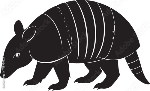  Wild Armadillo Silhouette Vector Illustration