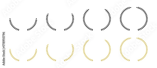 Golden and Black Laurel Wreaths Symbolizing Victory and Honor