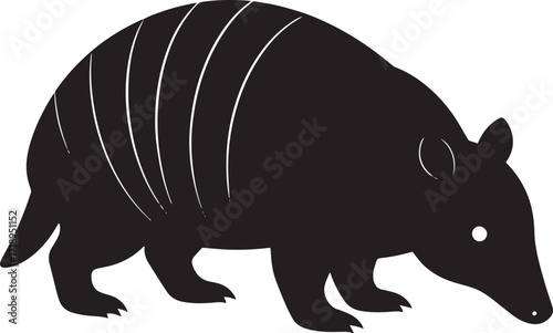  Wild Armadillo Silhouette Vector Illustration