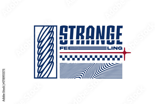 strange feeling streetwear urban modern template vector
