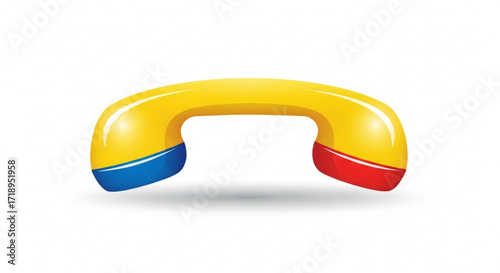 Yellow telephone receiver vector illustration for communication and contact us design needs for graphics and web