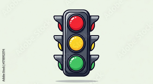 Traffic light vector illustration for road safety and transportation concepts and signal control design use