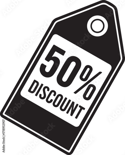 50% Discount Tag Sale Offer Illustration