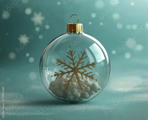 Decorative Christmas Ornament With Snowflakes and White Decoration in Winter ...