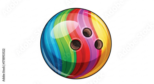 Colorful bowling ball vector illustration for bowling sports and recreational activities design element