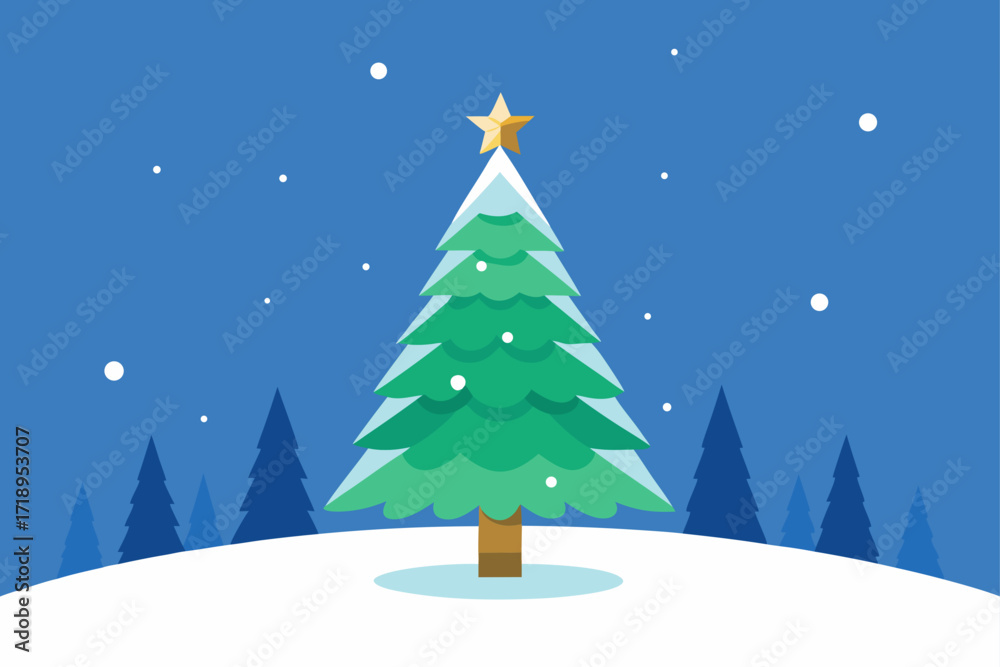 Fototapeta premium christmas tree with snow