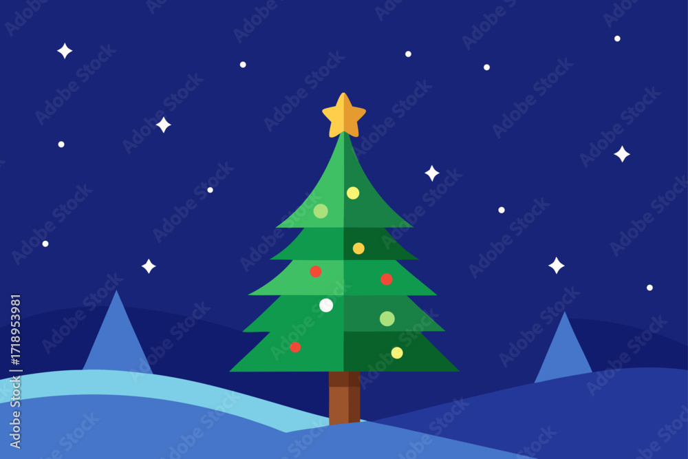 Fototapeta premium christmas tree in the night
