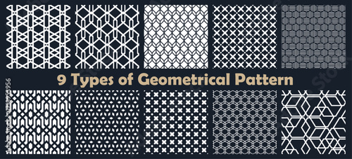 Traditional Geometric Pattern Set | 10 Beautiful White Seamless Designs for Classic Backgrounds