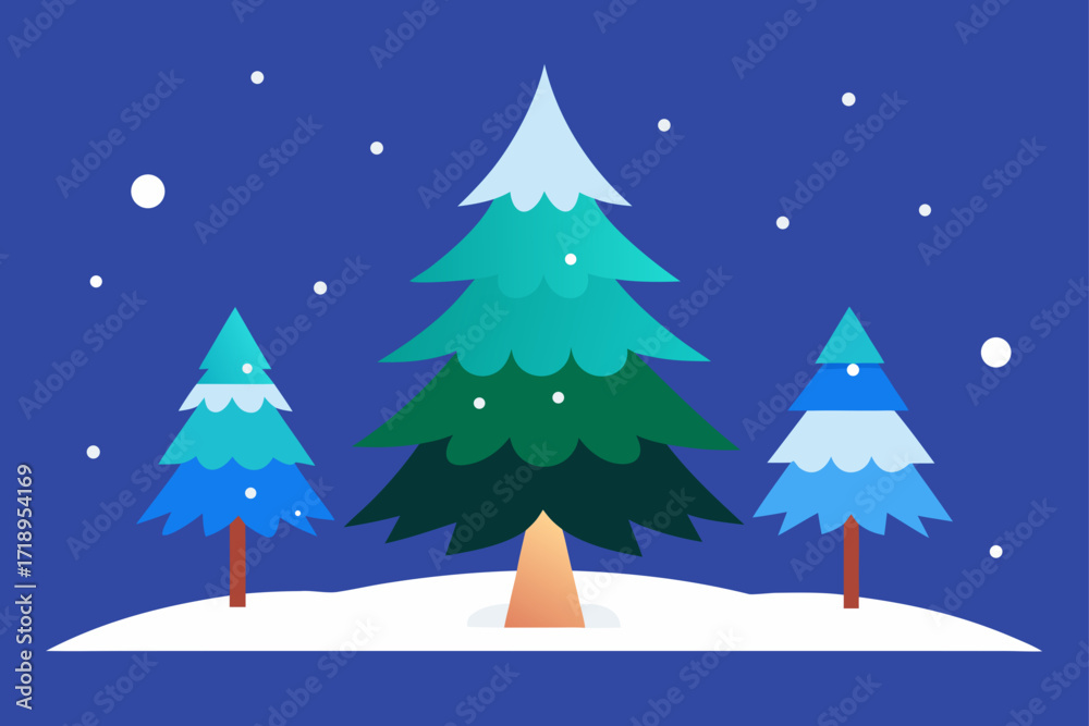 Fototapeta premium winter landscape with trees and snow