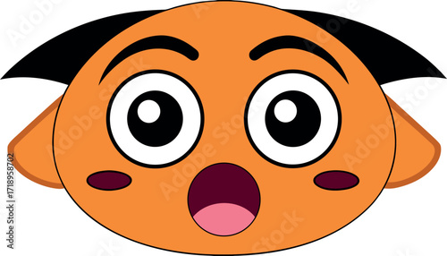  cartoon emoji illustration, cute surprised face cartoon, funny shocked emoji, adorable surprised character, happy expression vector, smiling emoji cartoon, playful shocked mascot, child-friendly cart