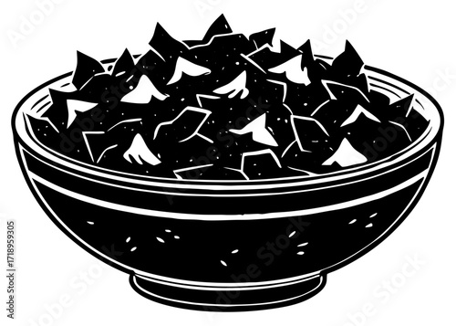 Scrambled Eggs Silhouette in Bowl, Morning Breakfast SVG, PNG