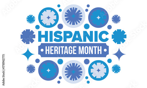 National Hispanic Heritage Month in September and October. Hispanic and Latino Americans culture. Celebrate annual in United States. Poster, card, banner and background. Vector illustration